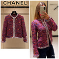 Chanel Pink & Purple Multicolored Lesage Tweed Braided Trim Jacket