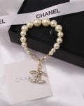 Chanel-Inspired Pearl Bracelet with Crystal CC Charm