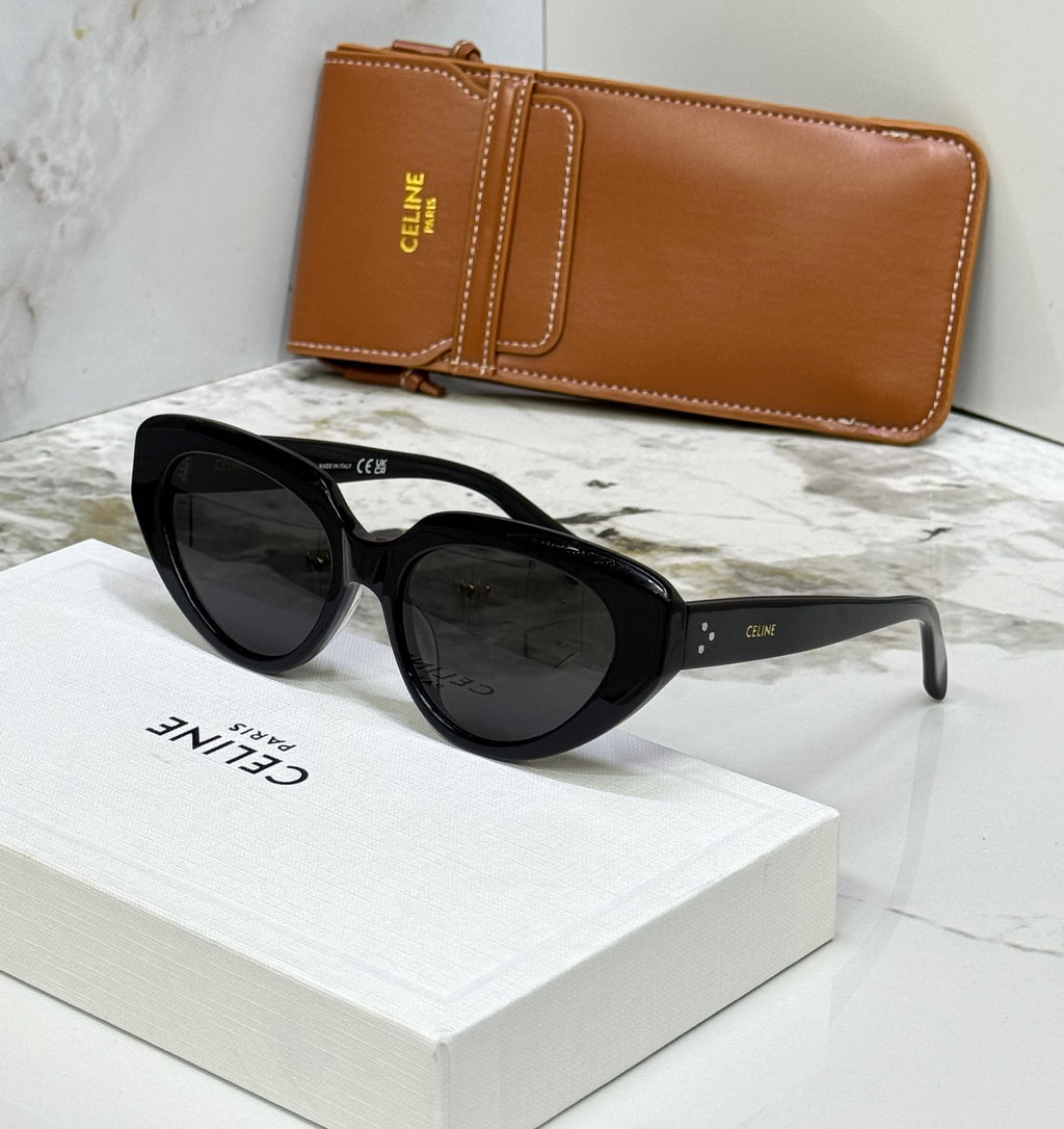 Celine Black Cat-Eye Sunglasses with Case