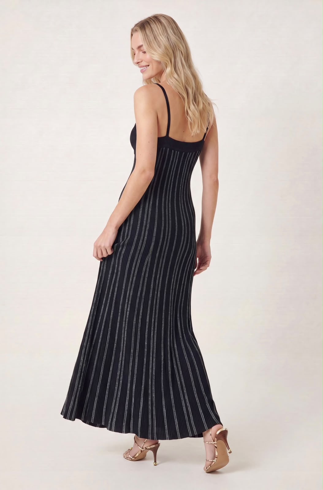 Sandro Striped Knit Maxi Dress