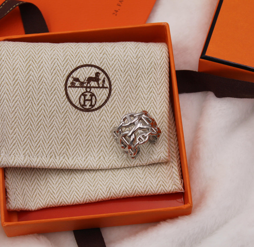Hermès Chaîne d'Ancre Silver Ring