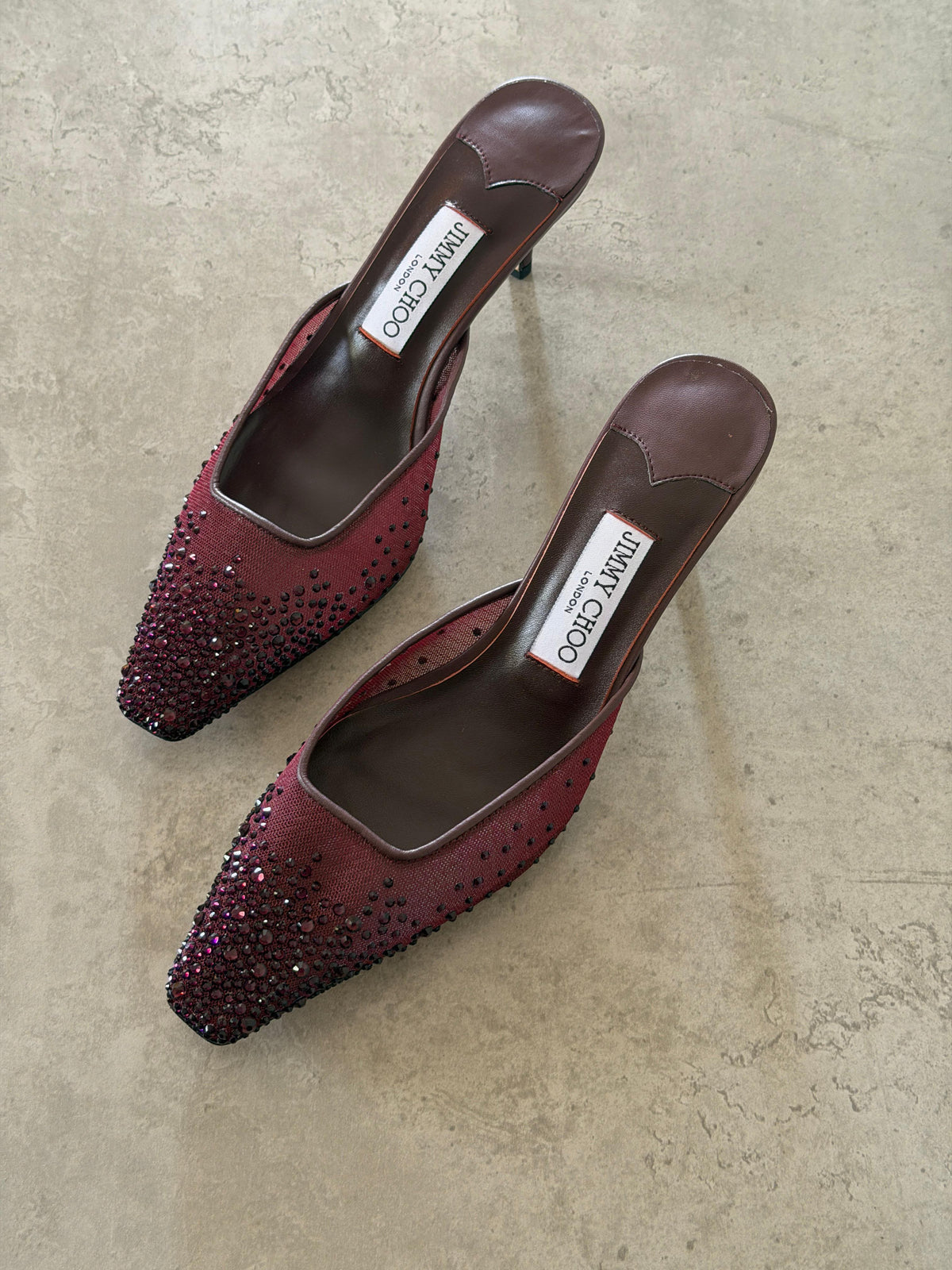 Jimmy Choo Crystal Embellished Pointed-Toe Mules