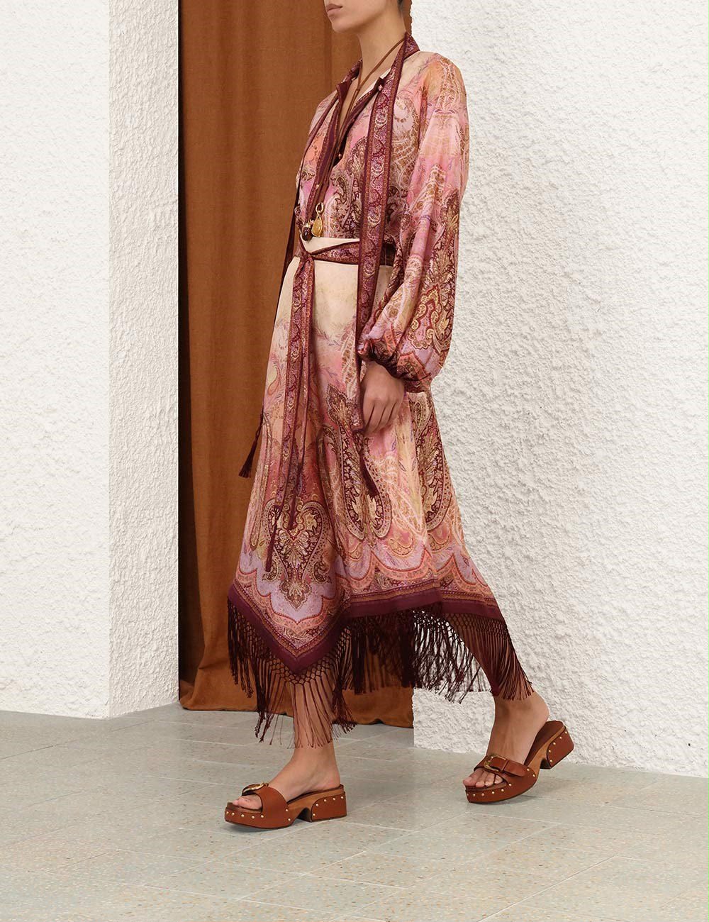 Zimmermann Paisley Print Fringe Dress / Outfit Set)