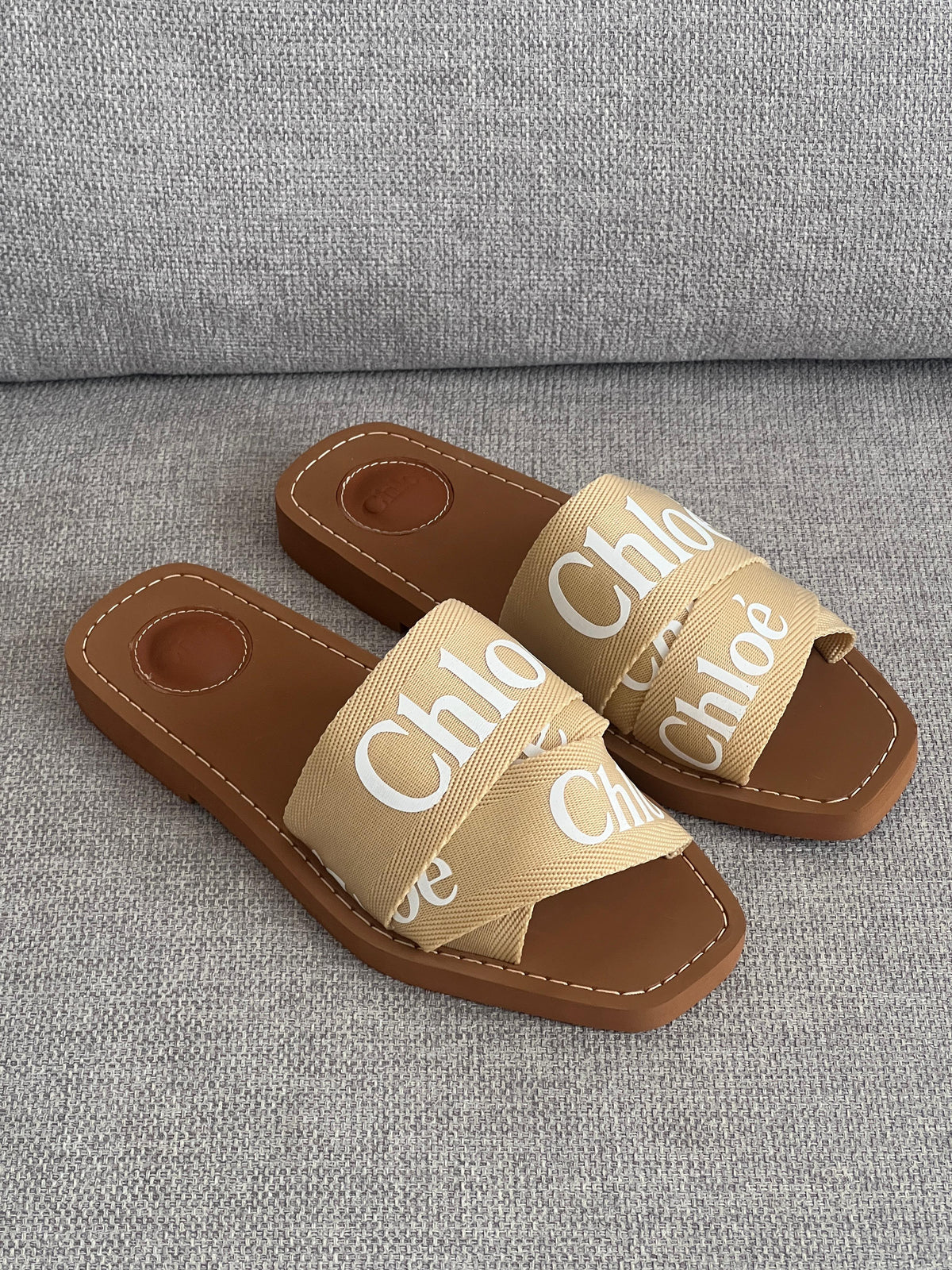 Chloé Woody Cross Strap Flat Slide Sandals