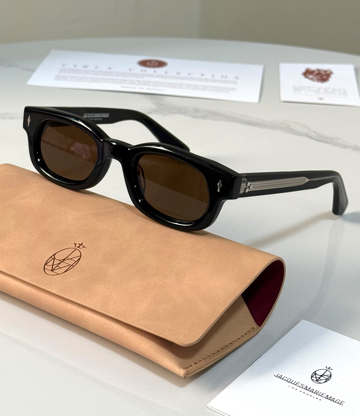 Jacques Marie Mage Luxury Sunglasses with Leather Case