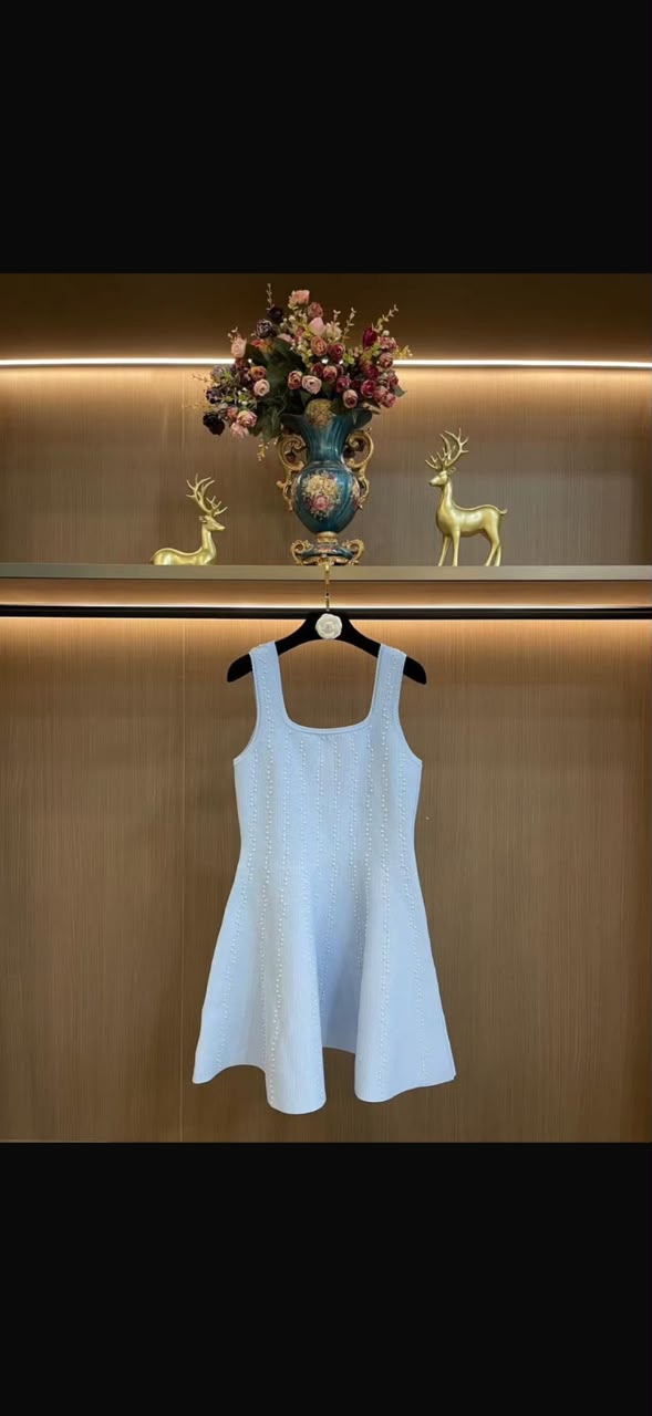 SANDRO Sleeveless Pointelle Openwork Knit Flared Mini Dress