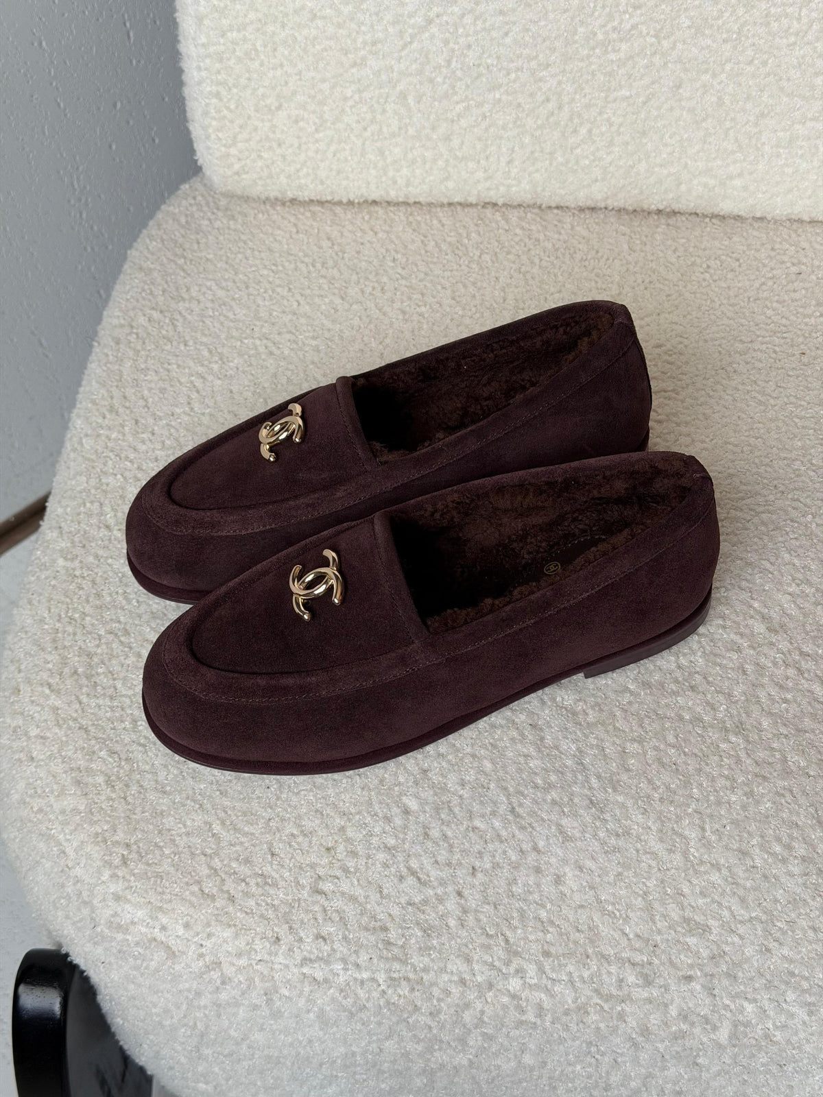 CHANEL Fleece-Lined Loafer Flats