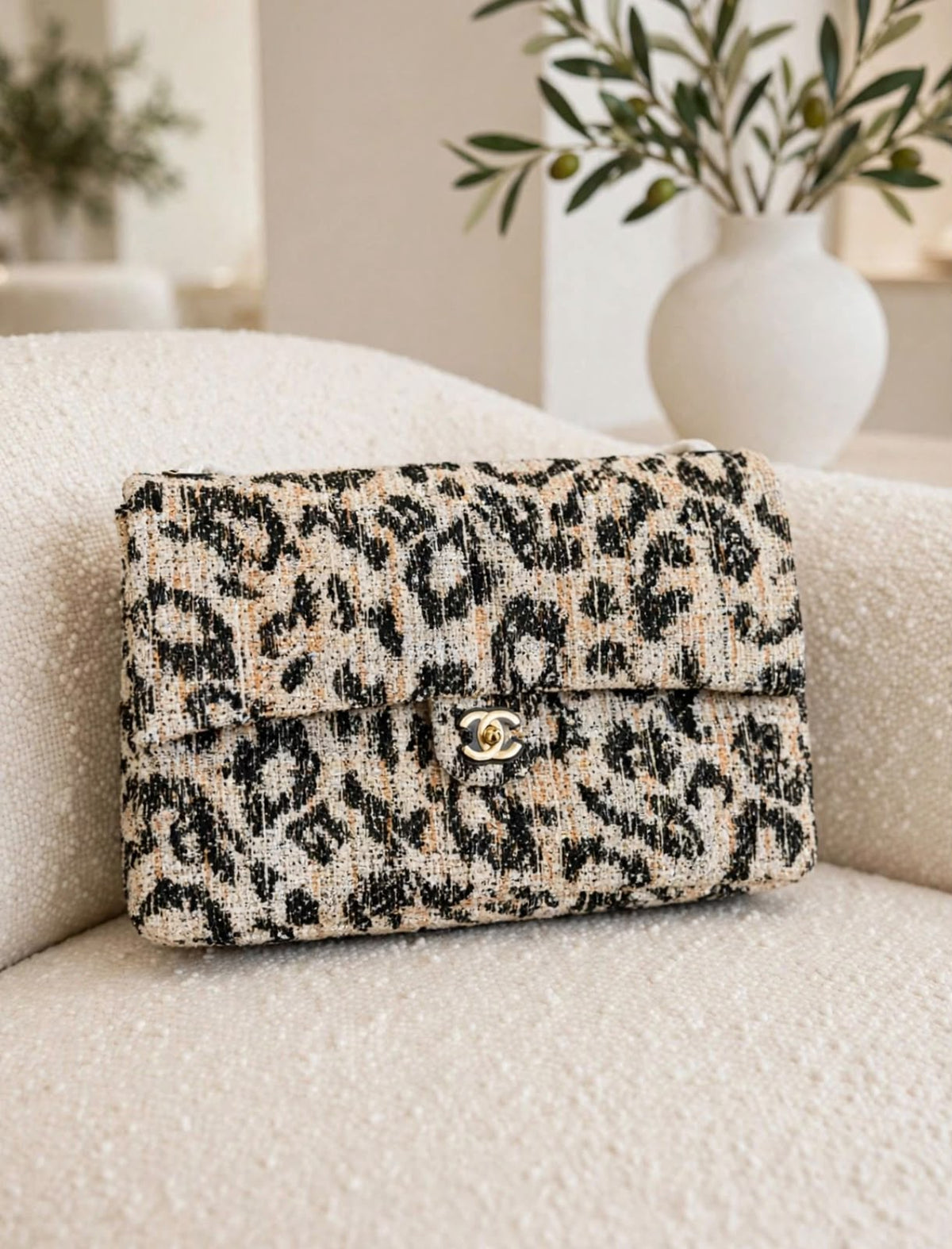 CHANEL Leopard Pattern Flap Bag