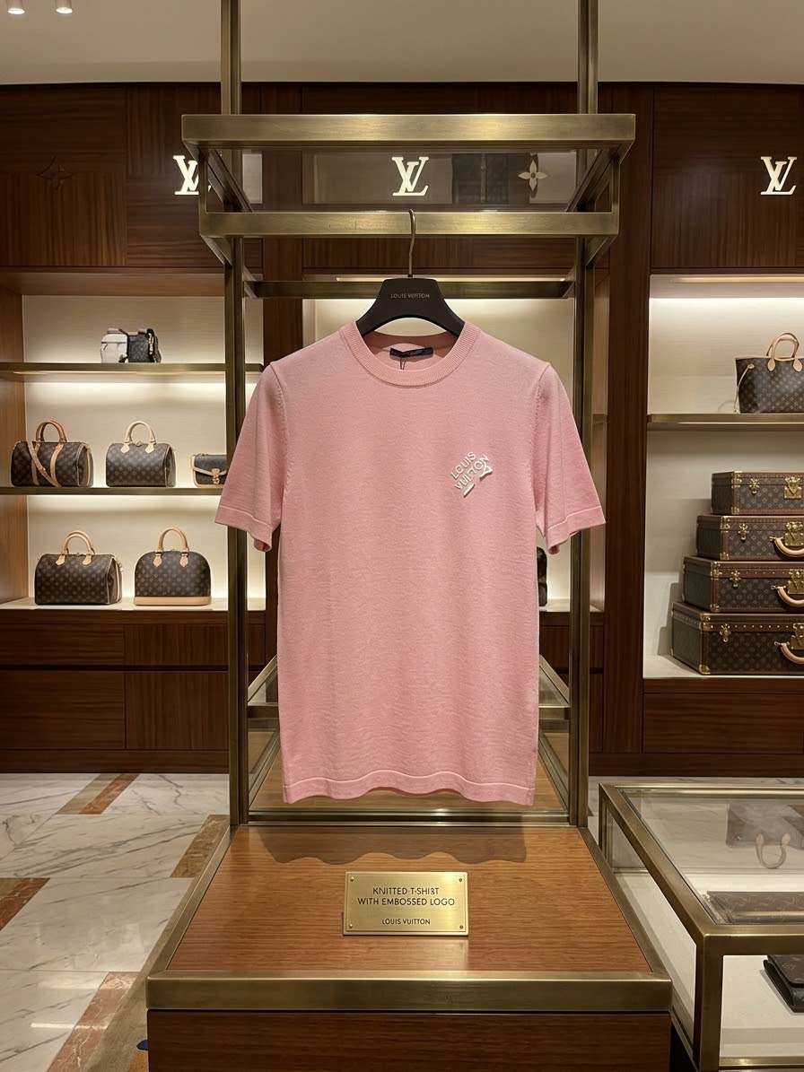 Louis Vuitton Pink Short-Sleeved Knitted T-Shirt