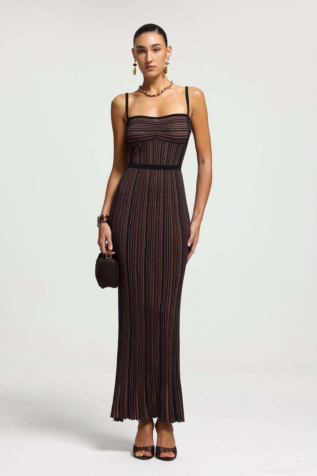 MISSONI Striped Bustier Maxi Dress