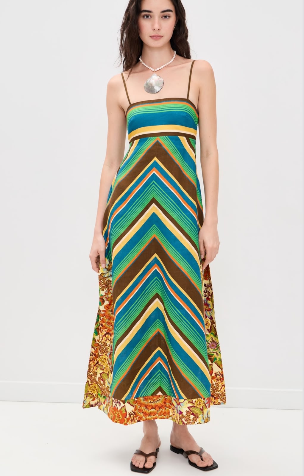 DOLCE & GABBANA Chevron and Floral Maxi Dress