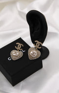 Chanel Heart Crystal Earrings