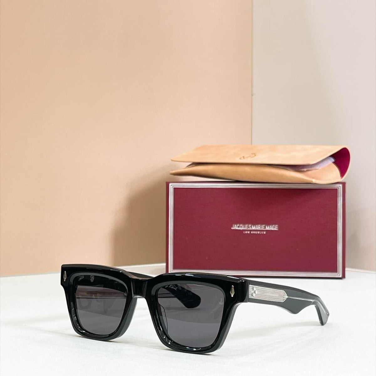 Jacques Marie Mage Bold Square Metal Accent Sunglasses