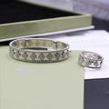 Van Cleef Wide Clover Rose Ring and Bracelet Set