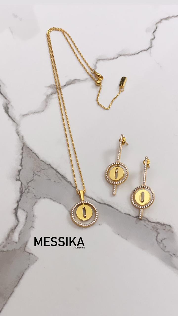 Messika Sunshine Diamond Pendant Necklace & Earrings Set