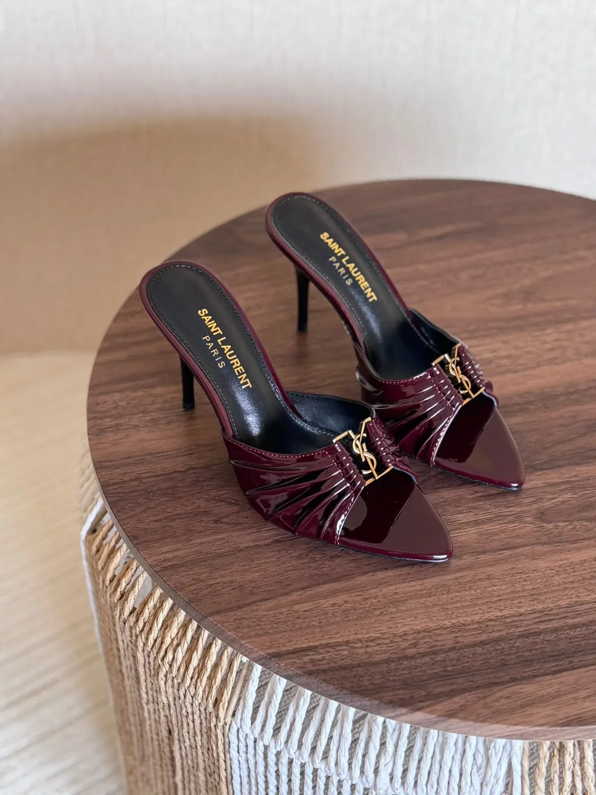 Saint Laurent Babylone Mules in Smooth Leather