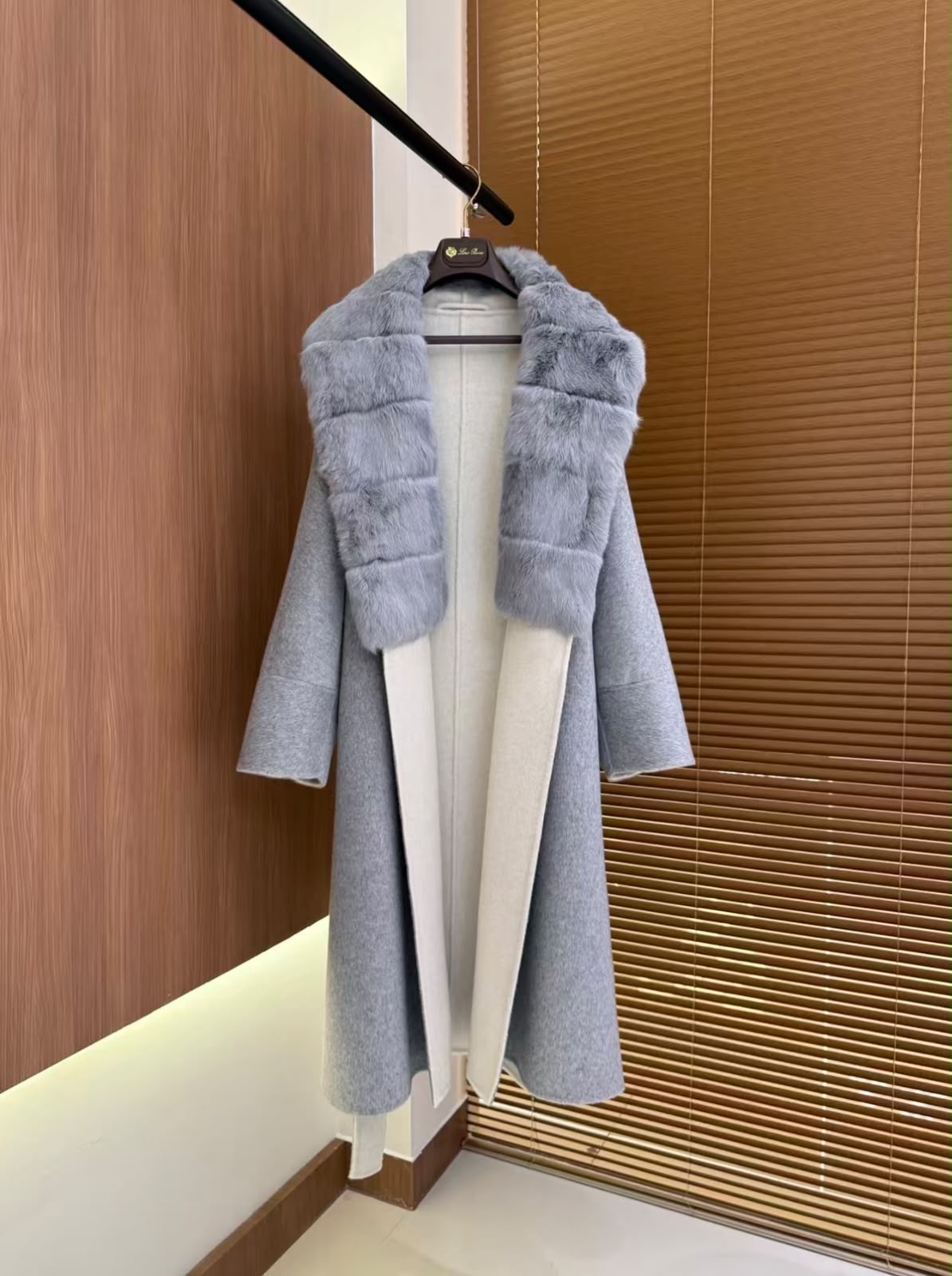 Loro Piana Cashmere/Wool Coat with Fur Collar (
