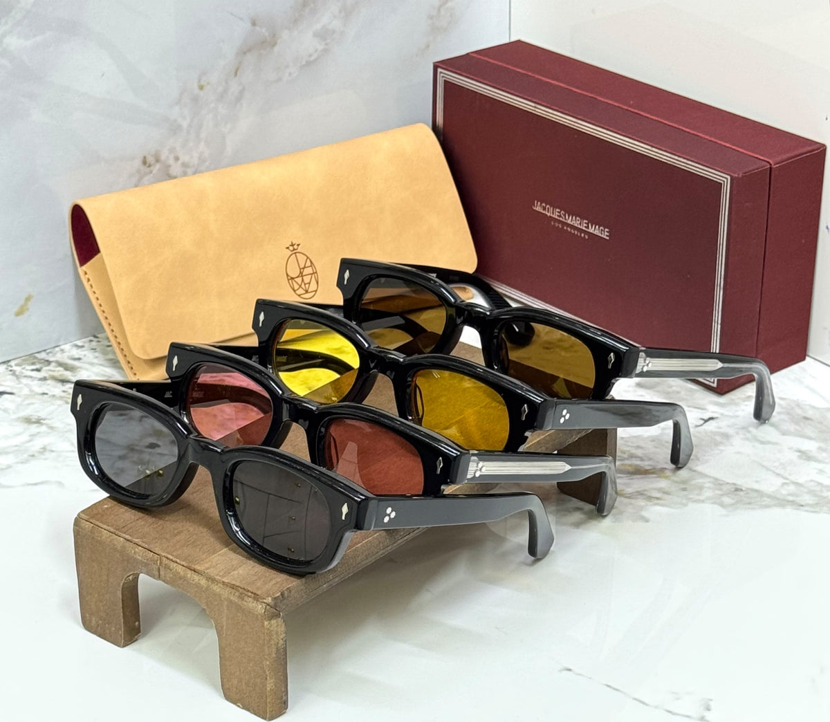 Jacques Marie Mage Black Bold Rectangular Sunglasses