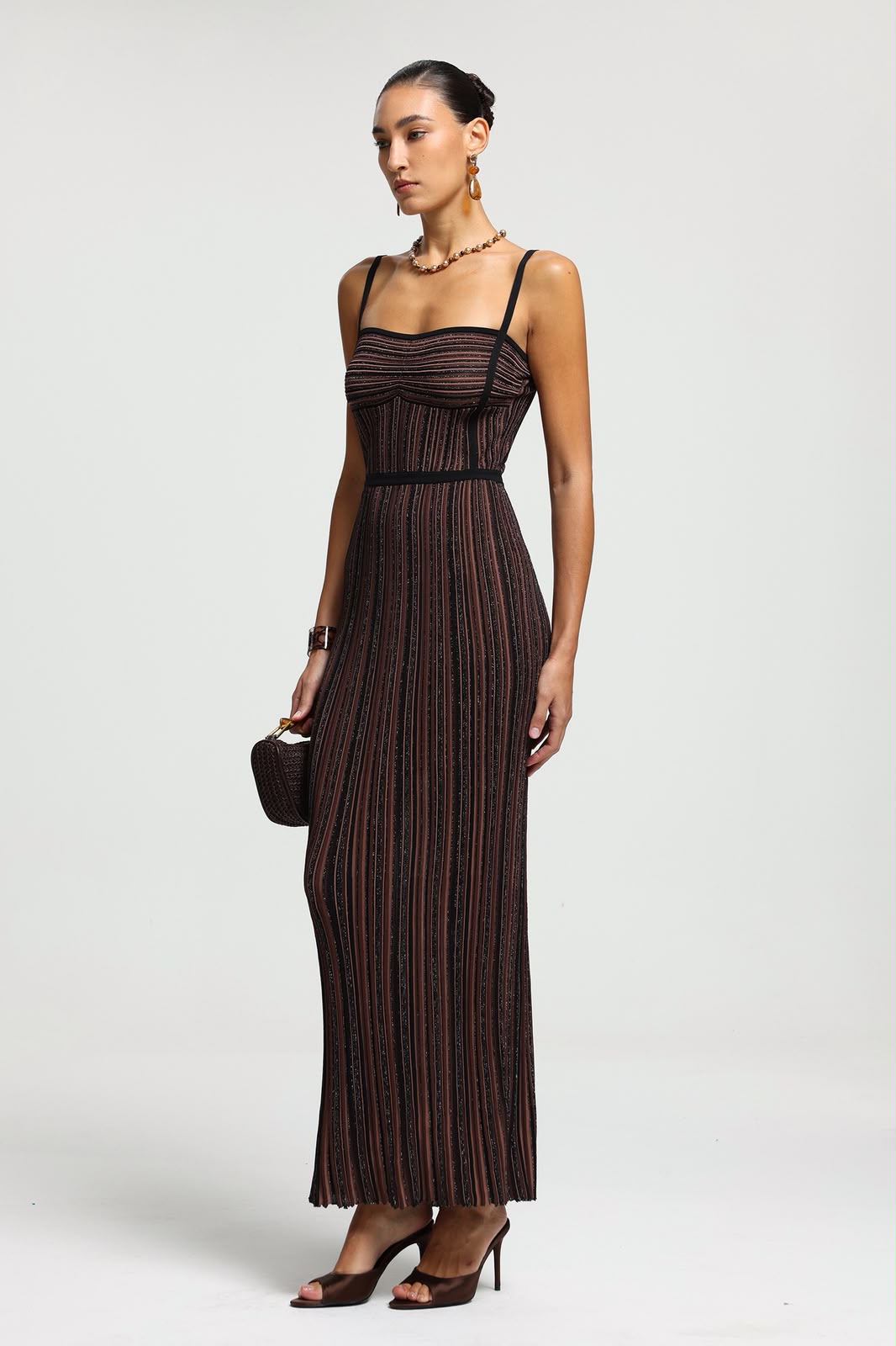 MISSONI Striped Bustier Maxi Dress