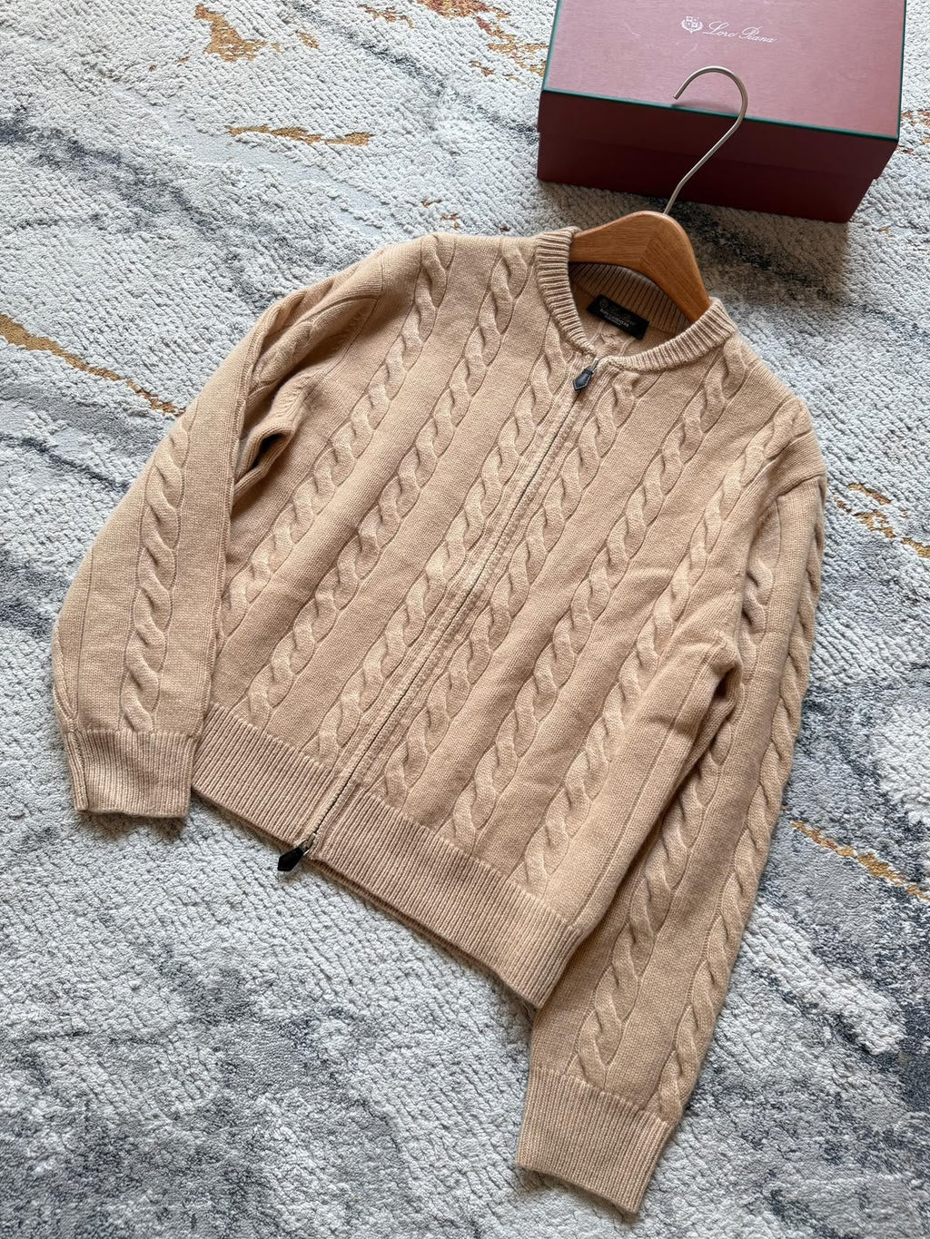 Loro Piana Cable-Knit Zip-Up Cashmere Cardigan Collection