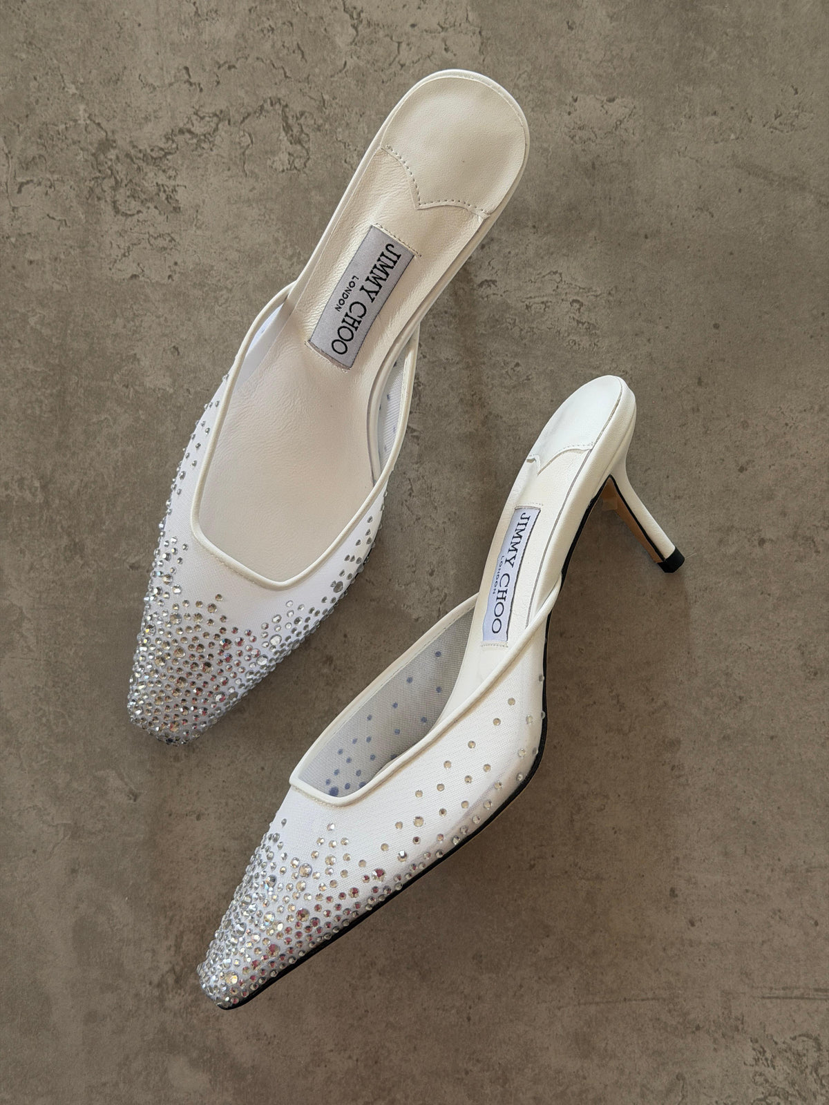 Jimmy Choo Crystal Embellished Pointed-Toe Mules