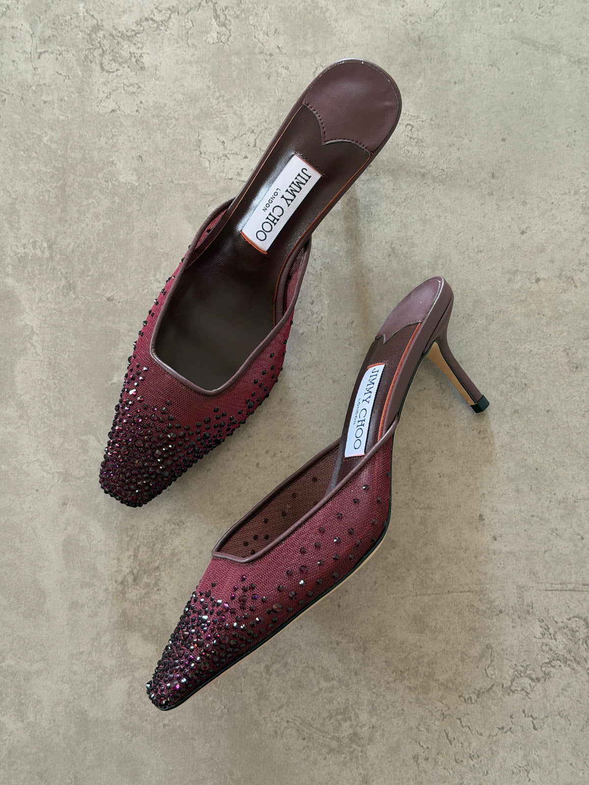 Jimmy Choo Crystal Embellished Pointed-Toe Mules
