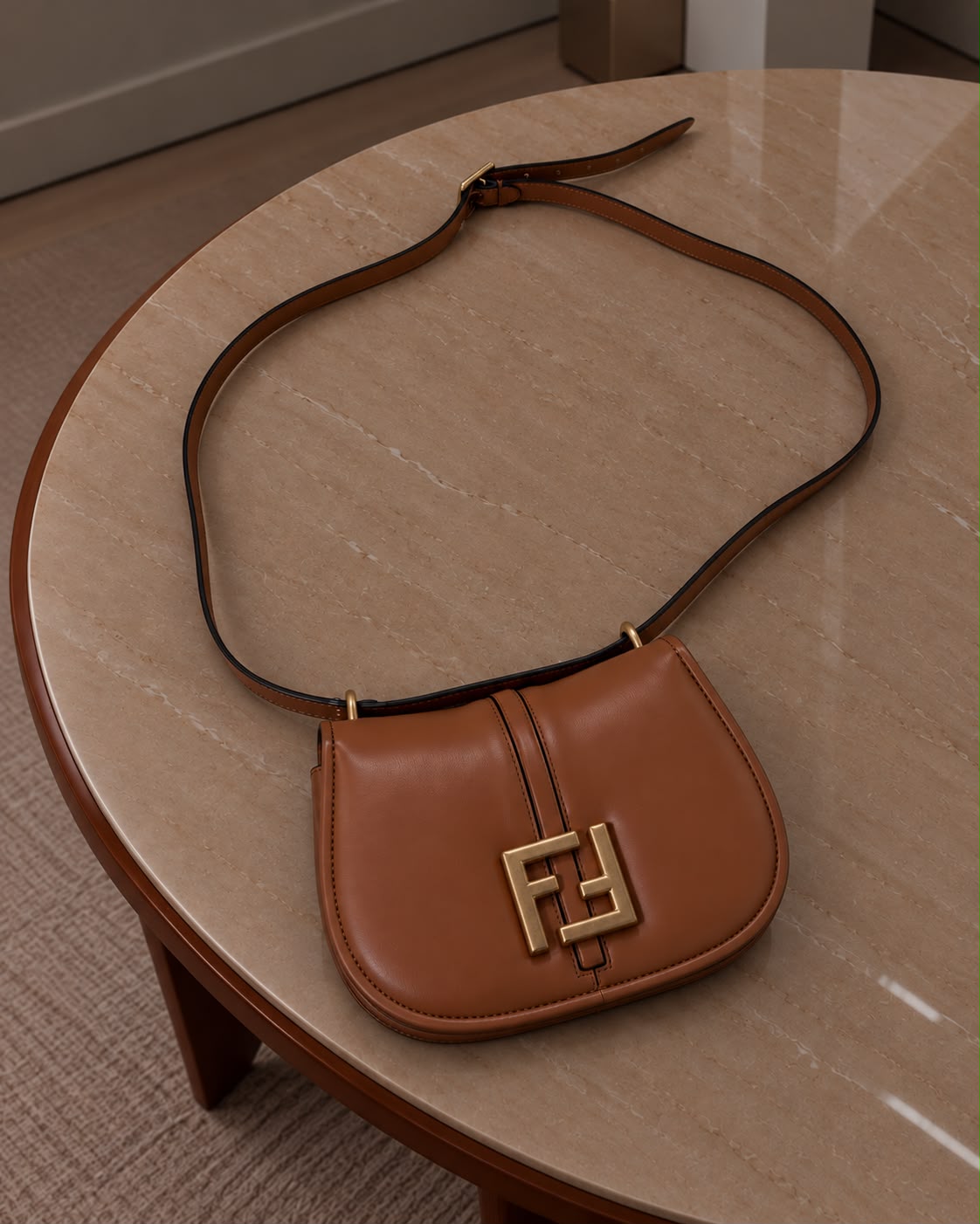 Fendi FFi Leather Shoulder Bag