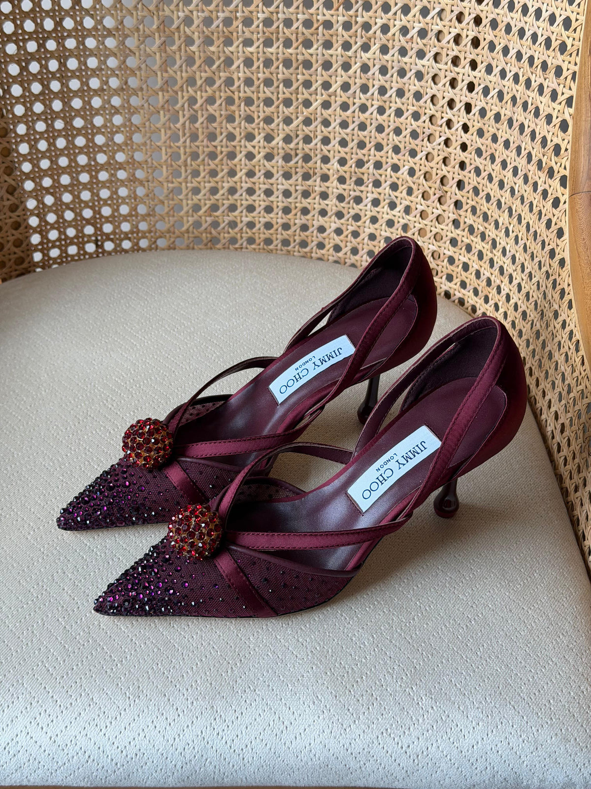 Jimmy Choo Crystal Embellished Slingback Pumps