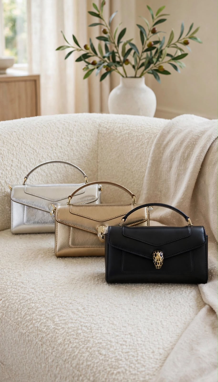 BVLGARI Serpent Clasp Chain Top Handle Bag