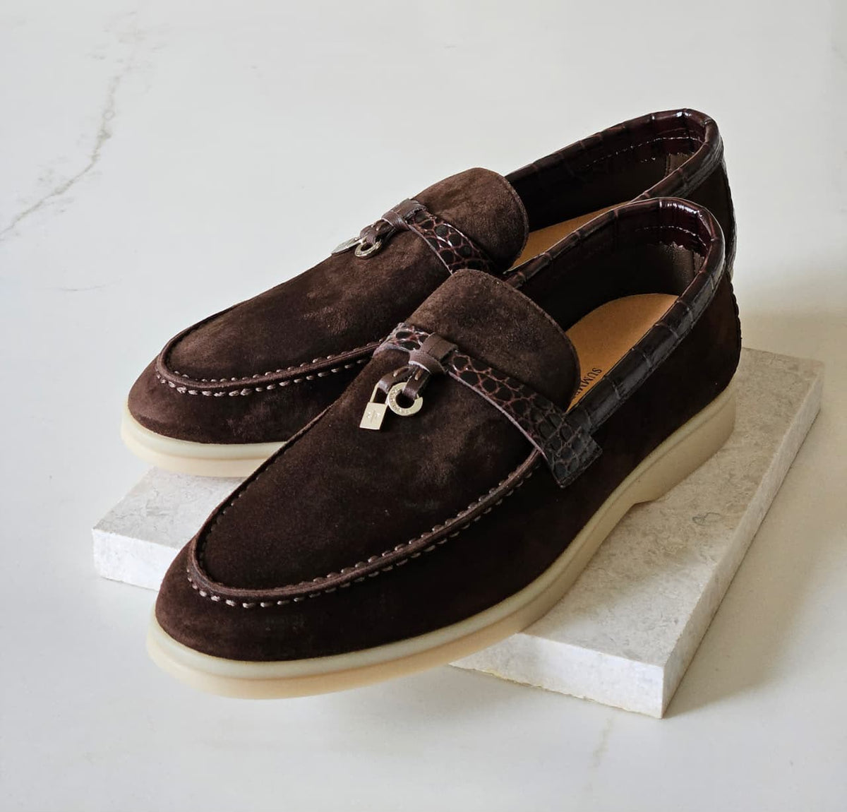 Loro Piana Summer Walk Loafers in Dark Brown with