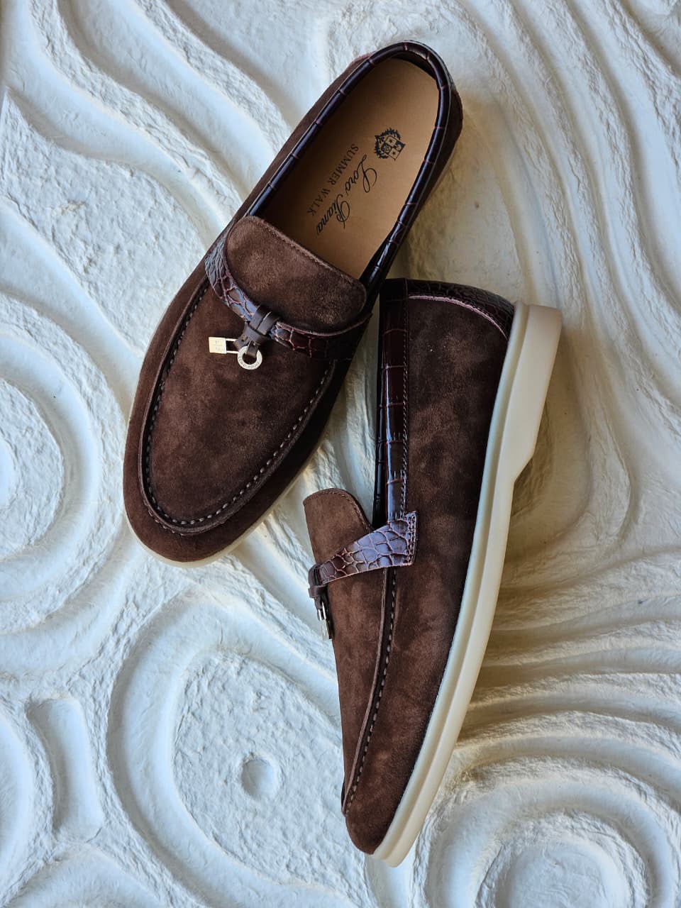 Loro Piana Summer Walk Loafers in Dark Brown with