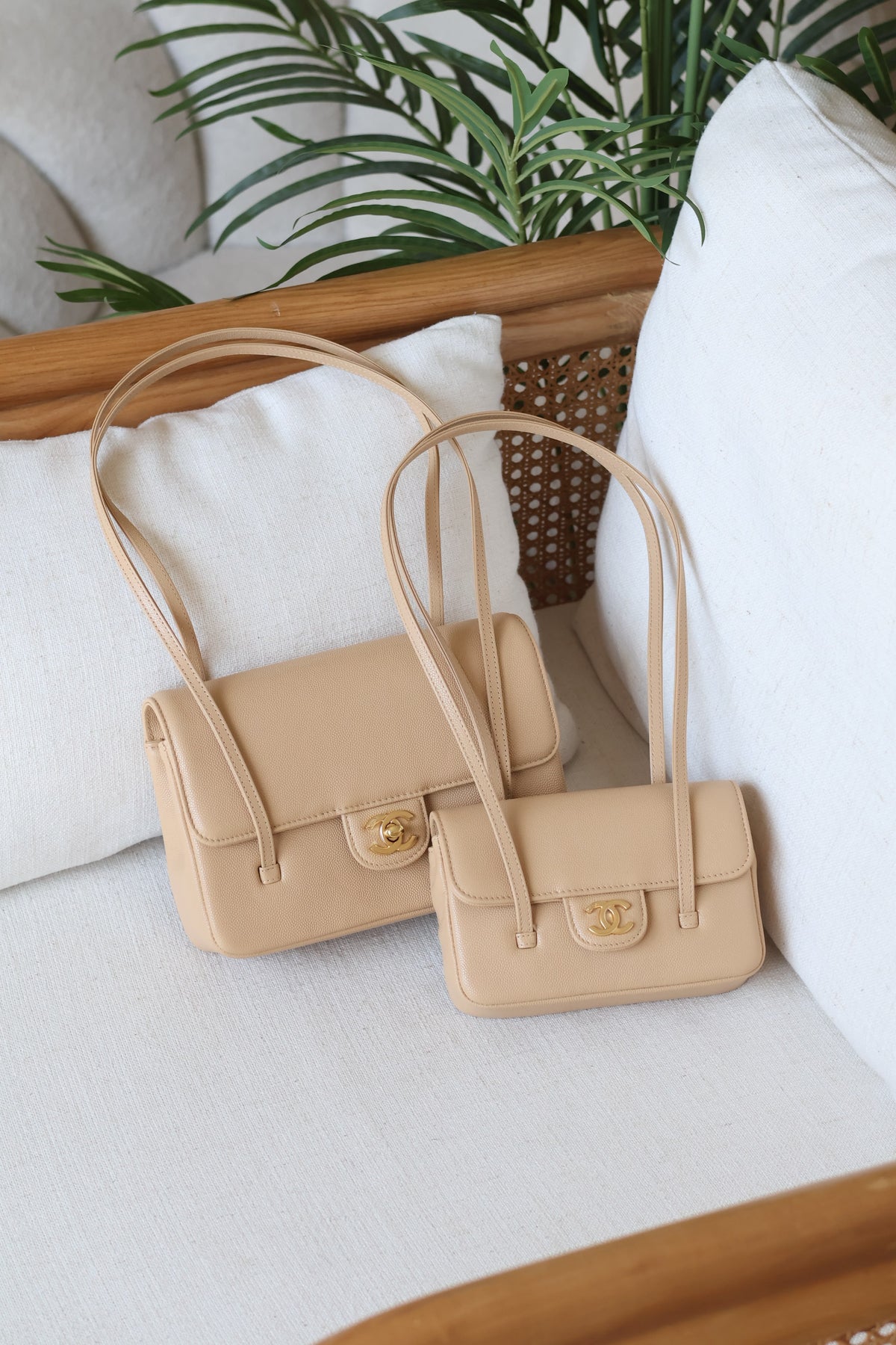 Chanel Flap Bag with CC Logo and Twin Straps
