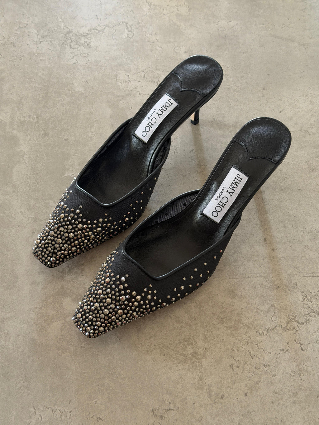 Jimmy Choo Crystal Embellished Pointed-Toe Mules
