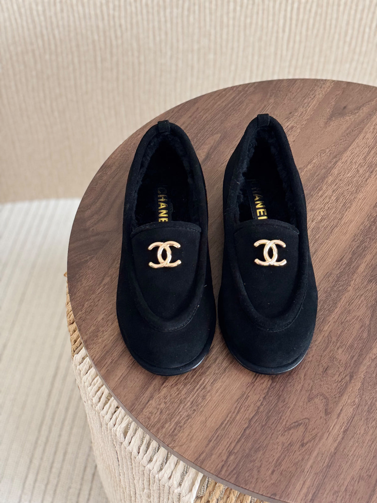 CHANEL Lined Loafer Flats
