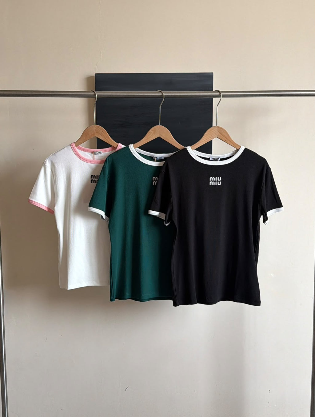 Miu Miu Logo Ringer T-Shirt