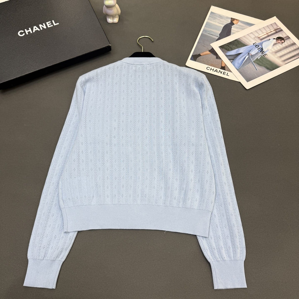 Miu Miu Pointelle Knit Button-Down Cardigan