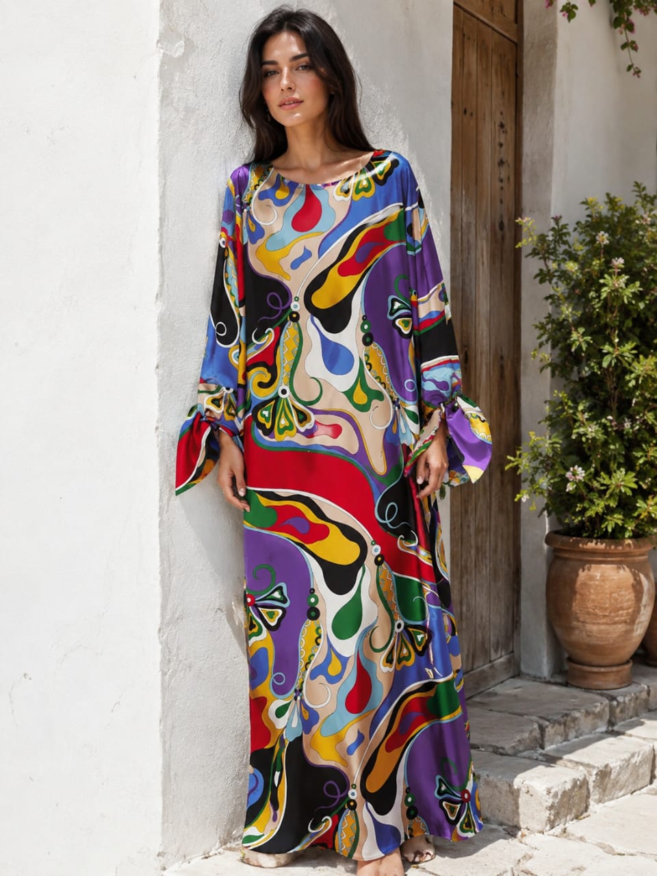 PUCCI Print Silk Maxi Dress