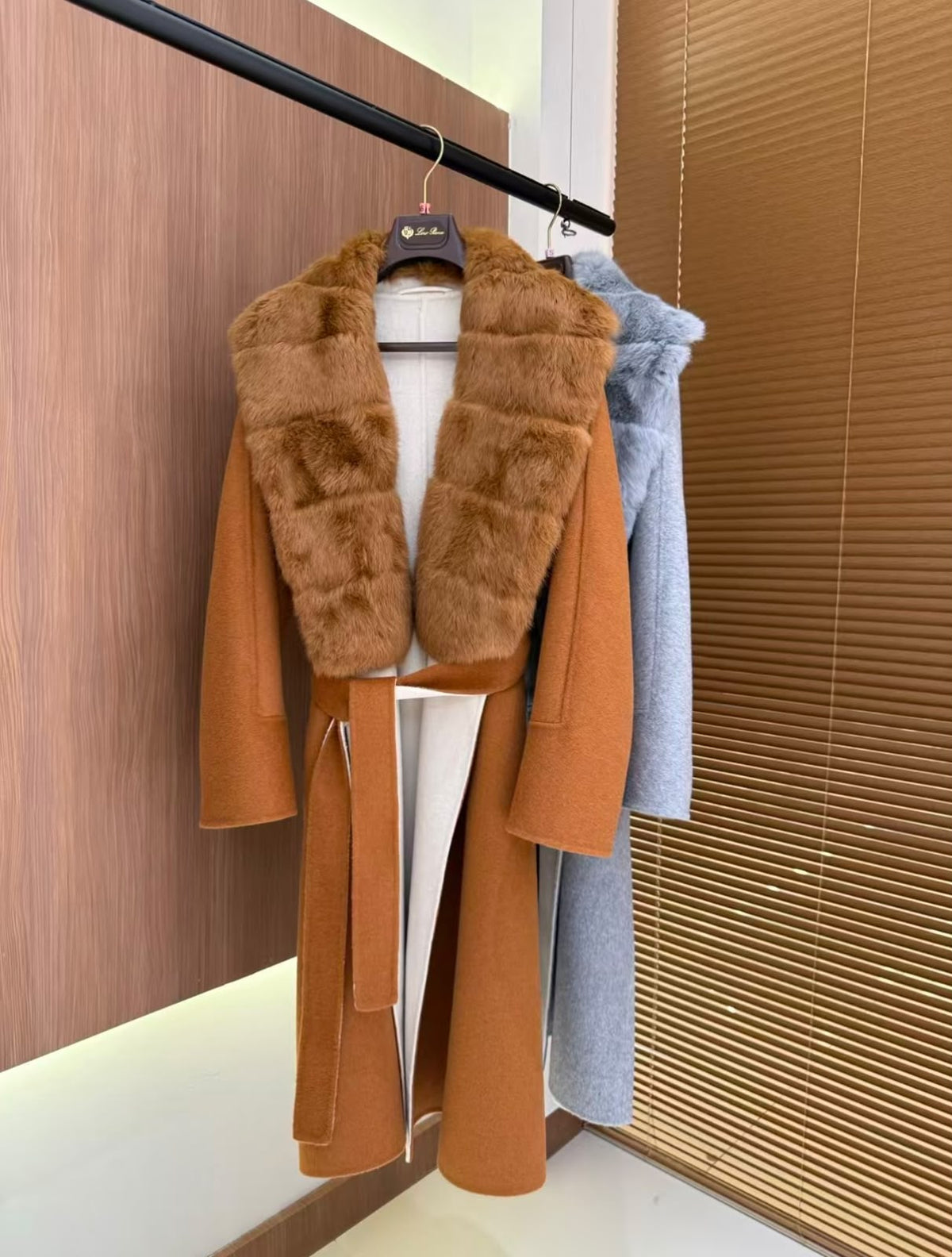 Loro Piana Cashmere/Wool Coat with Fur Collar