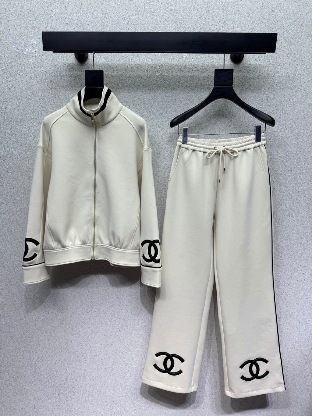 Chanel Zip-Up Tracksuit with CC Logo
