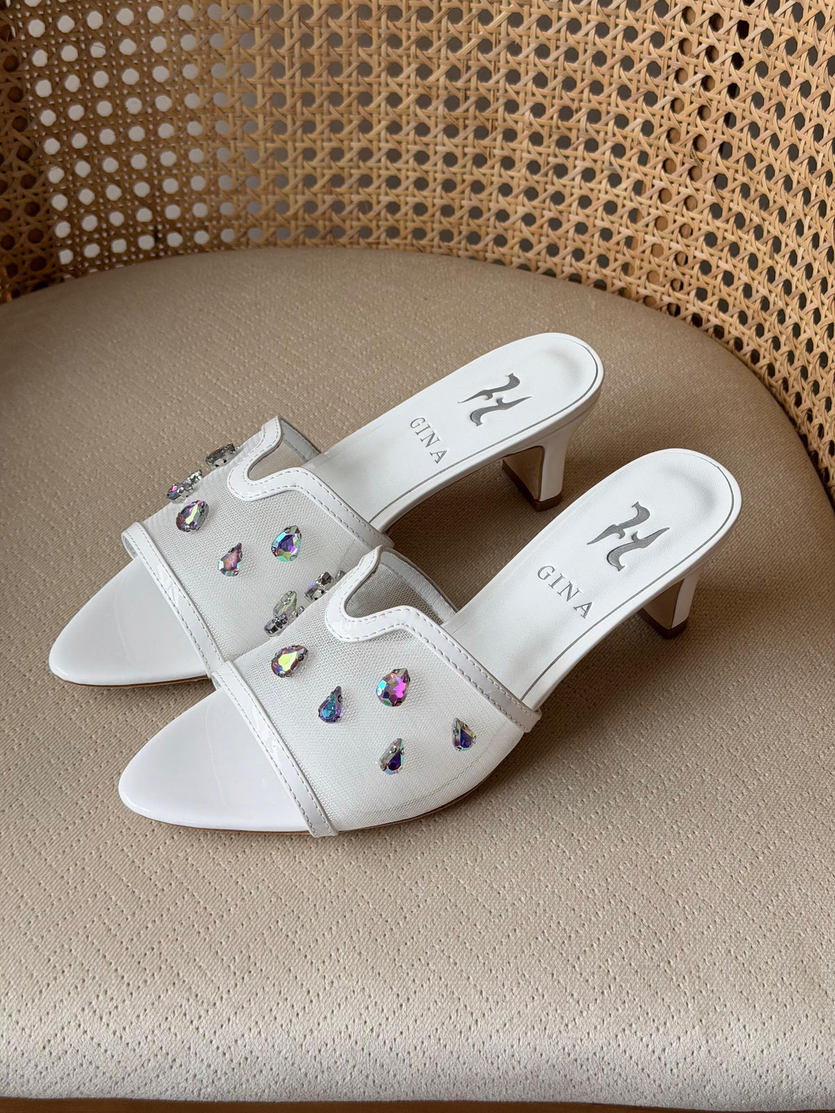 Gina Embellished Mid-Heel Mule