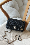 Chanel Quilted Leather Small Flap Bag with Chain and CC Charms
