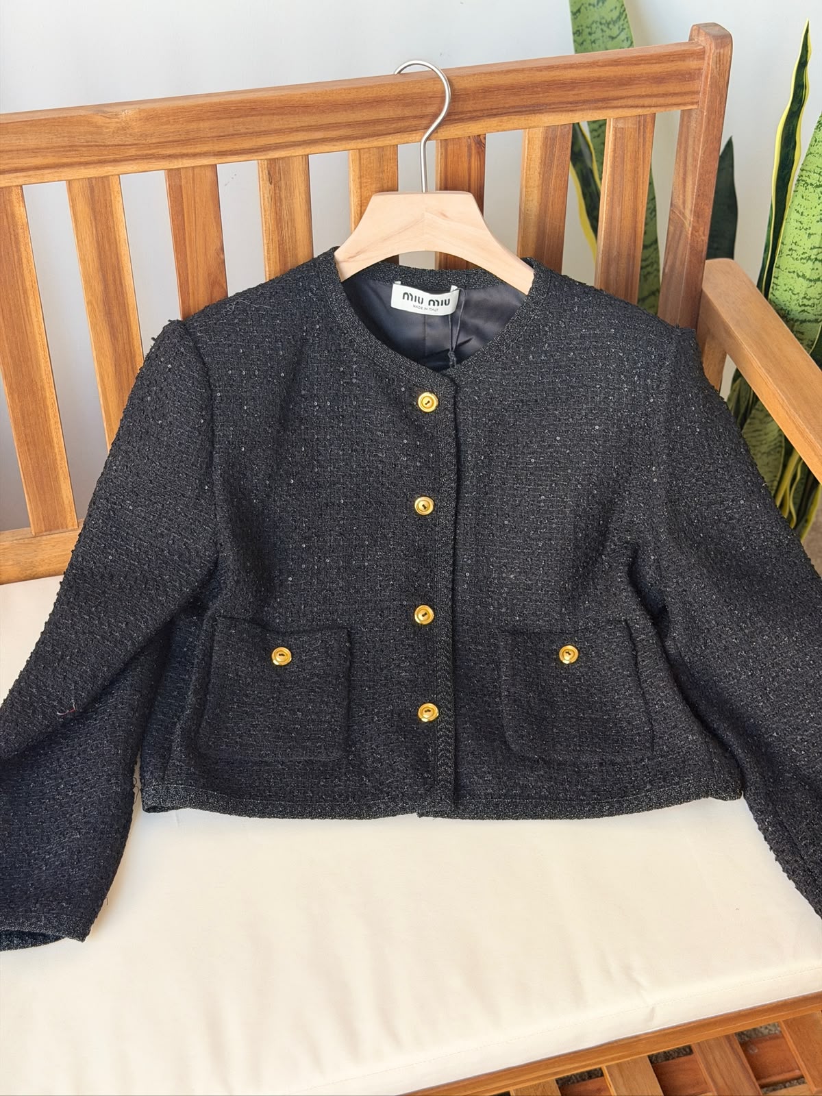 Miu Miu Cropped Tweed Jacket