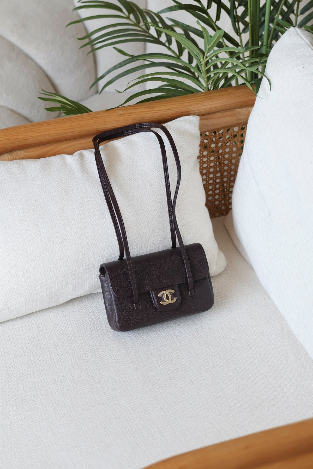 Chanel Flap Bag with CC Logo and Twin Straps
