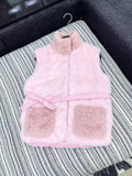 Moncler Sherpa/Fleece Puffer Vest with Belt