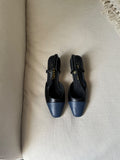 CHANEL Smooth Cap-Toe Slingback Heels