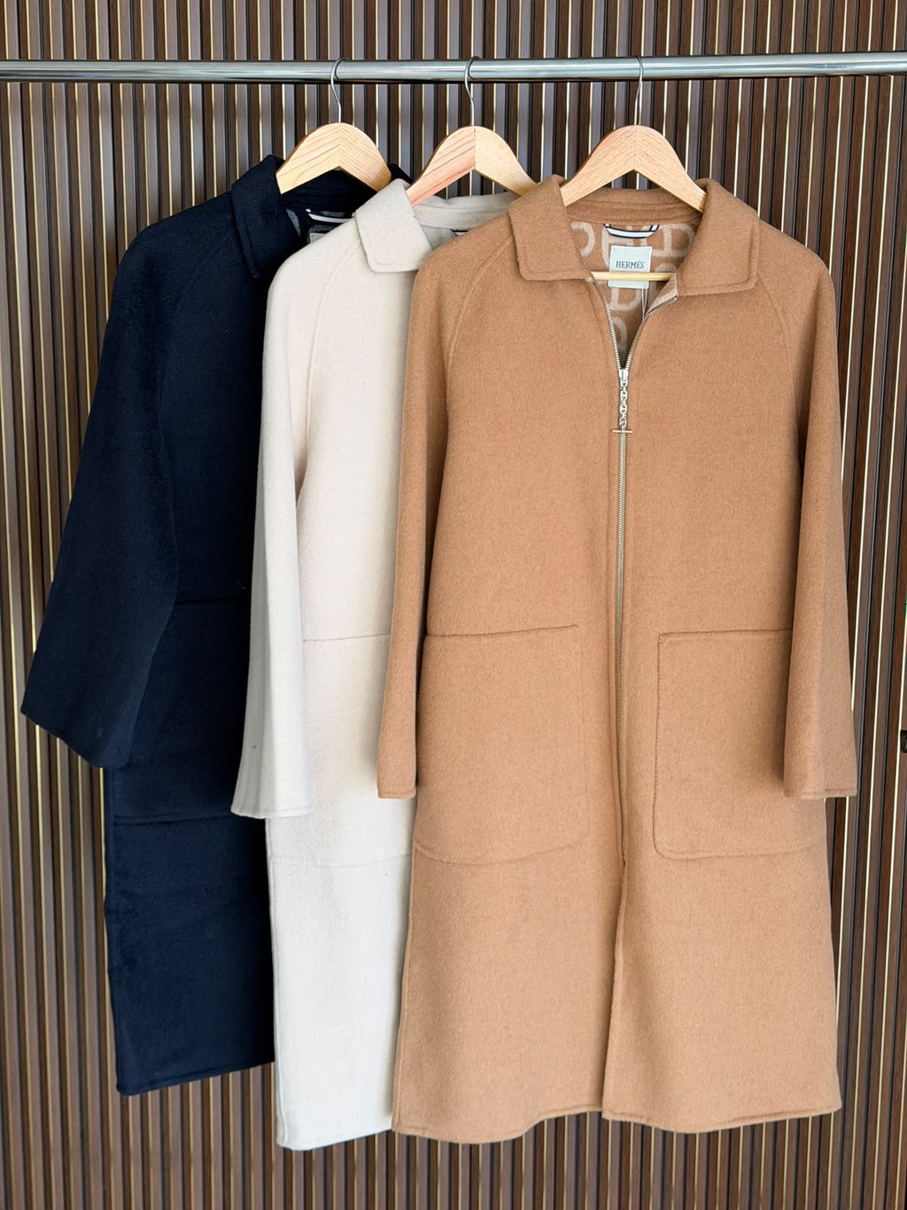 Hermès Cashmere Zip-Front Long Coat