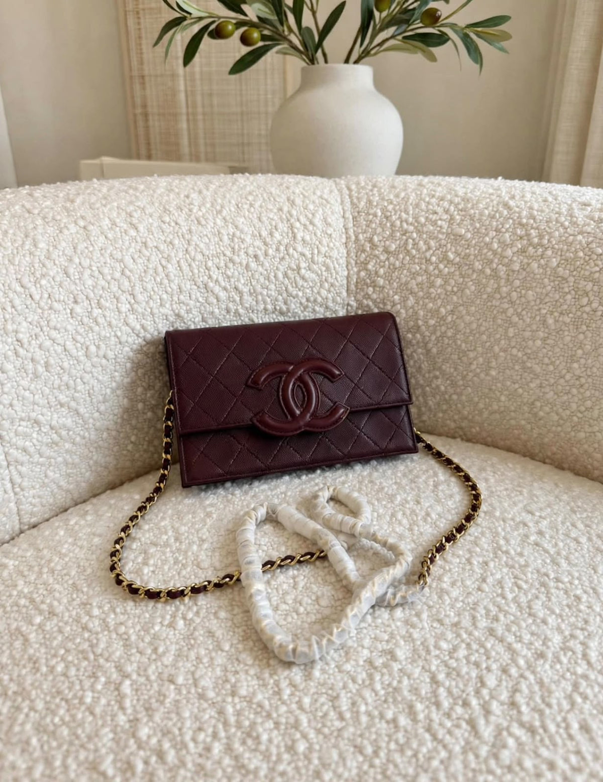 Chanel Quilted CC Logo Wallet on Chain (WOC)