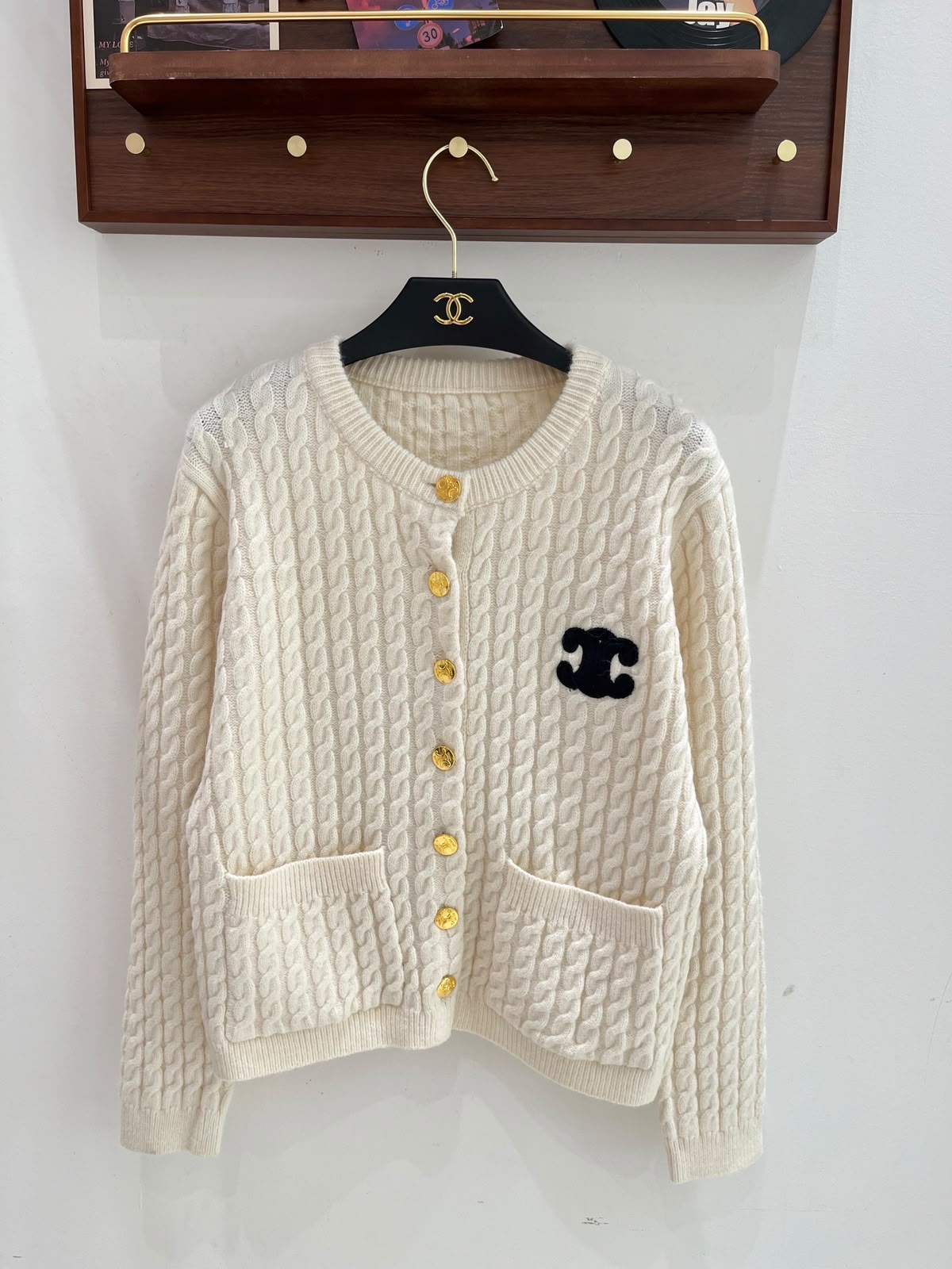 Celine Cable-Knit Cardigan