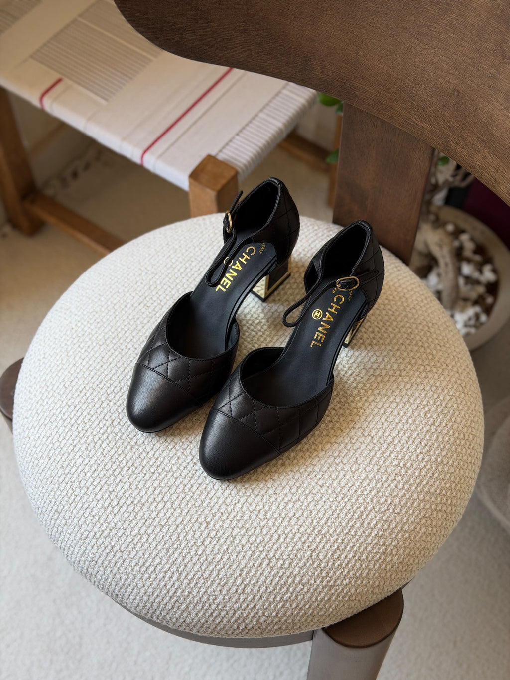 Chanel Quilted Leather Mary Jane / Heeled Pump