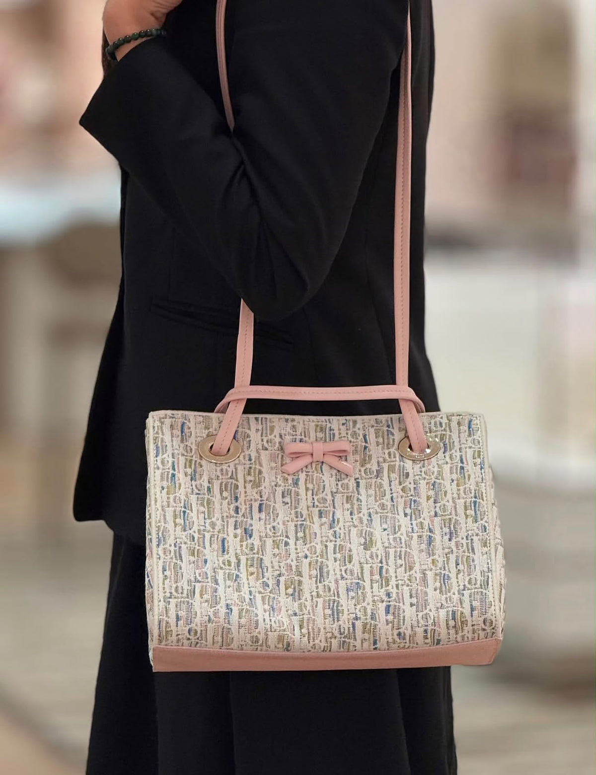 Dior Multicolor Bow Tote Bag